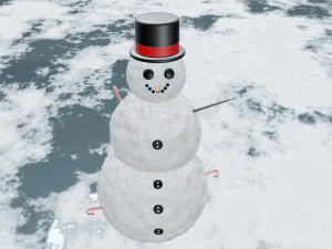 Boneco de neve com chap&eacute;u Modelo 3D