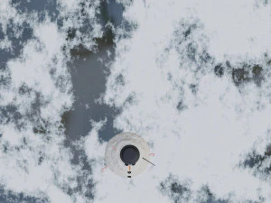 Snowman with a hat 3D Model