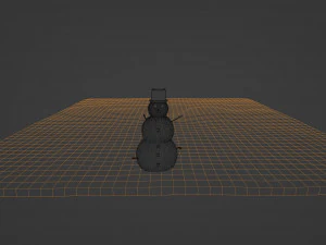 Snowman with a hat 3D Model
