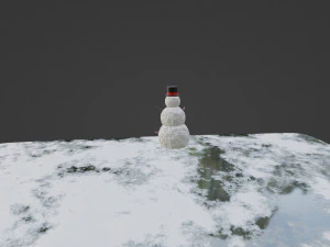 Snowman with a hat 3D Model