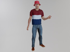 Young man in summer clothes Modèle 3D