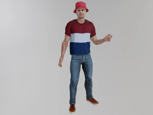 여름 옷을 입은 청년 3D 모델