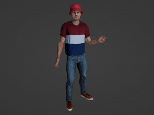 Young man in summer clothes 3D 模型