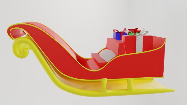 Christmas sleigh of Santa Claus 3D Model .c4d .max .obj .3ds .fbx .stl .blend 