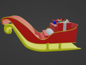 Christmas sleigh of Santa Claus 3D Model