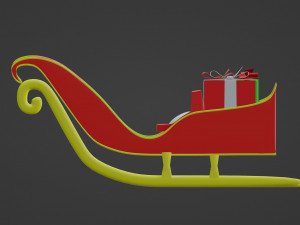Christmas sleigh of Santa Claus 3D Model