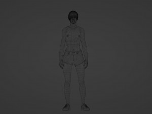 Young blonde woman in summer clothes Modelo 3D