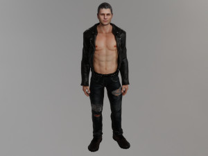 Brutal man in a jacket 3D Model