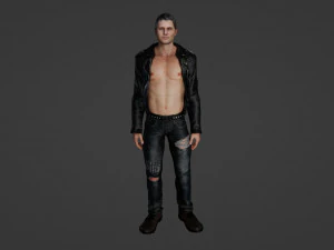 Brutal man in a jacket 3D Model