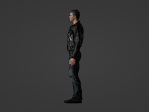 Brutal man in a jacket 3D 모델