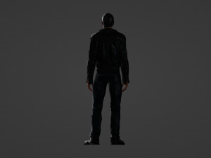 Brutal man in a jacket 3D 모델