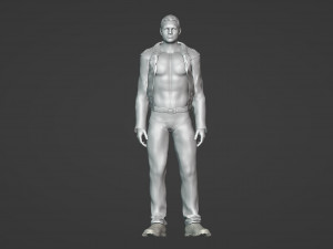 Brutal man in a jacket 3D 모델