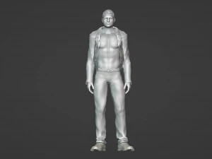 Brutal man in a jacket 3D Model