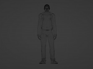 Brutal man in a jacket 3D 모델