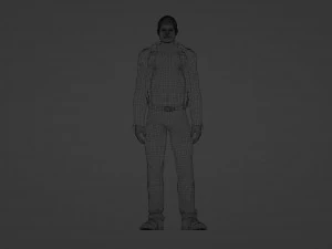 Brutal man in a jacket 3D Model