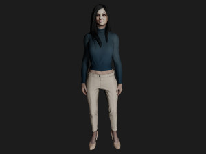 Nice girl with black hair 3D Model
