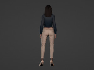 Nice girl with black hair 3D Model