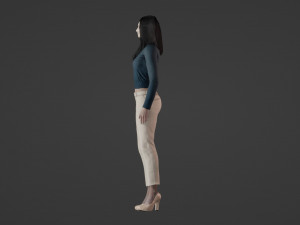 Nice girl with black hair 3D Model