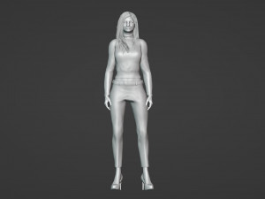 Nice girl with black hair 3D Model