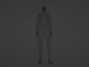 Nice girl with black hair 3D Model