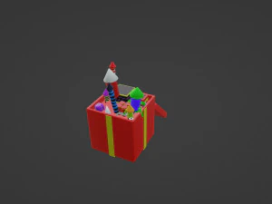 Box with holiday fireworks 3D Model