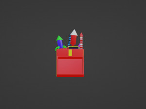 Box with holiday fireworks 3D Modell