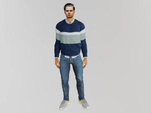 Przystojny facet w swetrze Model 3D