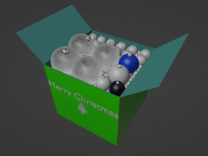 Box with Christmas balls 3D 모델