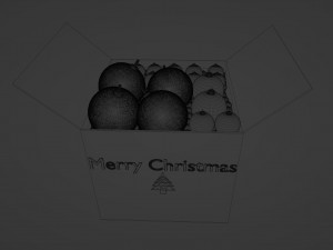Box with Christmas balls 3D 모델