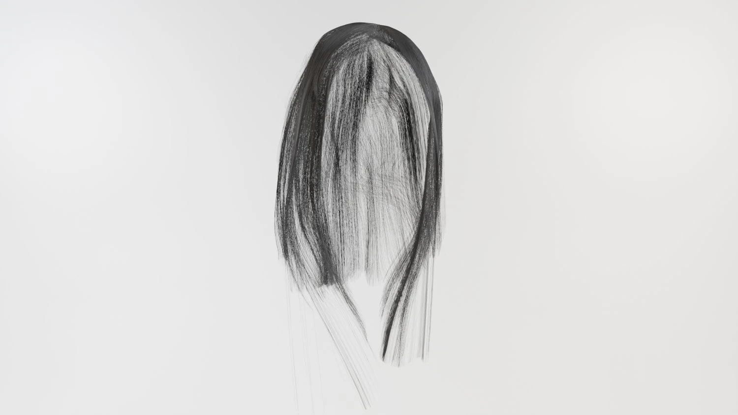 Gray womens hair 3D Model .c4d .max .obj .3ds .fbx .stl .blend