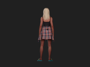 Serious blonde woman in summer clothes Modelo 3D
