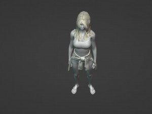 Serious blonde woman in summer clothes Modelo 3D