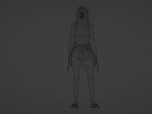 Serious blonde woman in summer clothes Modelo 3D