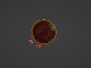 Strawberries next to a jar of jam Modello 3D