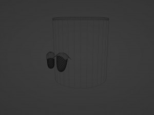 Strawberries next to a jar of jam Modello 3D