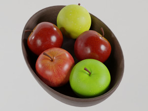Apples in a bowl 3D Модель