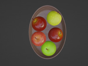 Apples in a bowl 3Dモデル
