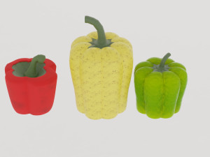 Three sweet peppers 3D Model