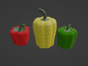 Three sweet peppers 3D Model