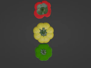 Three sweet peppers 3D Model