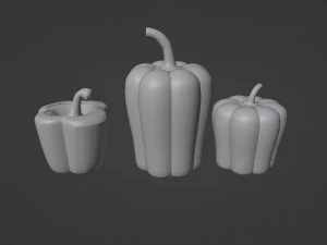 Three sweet peppers 3D Model
