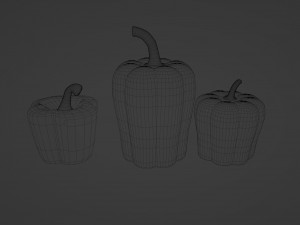 Three sweet peppers Model 3D
