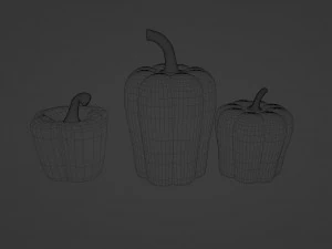 Three sweet peppers 3D Model