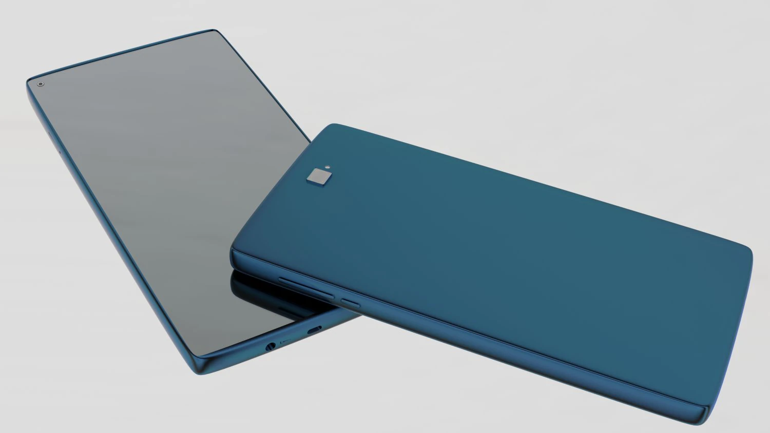 Blue modern smartphone 3D Model .c4d .max .obj .3ds .fbx .stl .blend