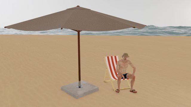Man at the beach Modelo 3D .c4d .max .obj .3ds .fbx .stl .blend 