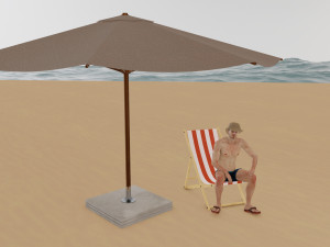 Man at the beach 3D Model