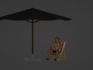 Man at the beach Modelo 3D