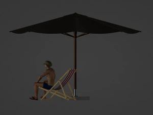 Man at the beach 3D Model