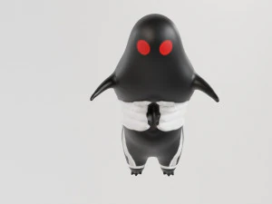 Monsterlarve met rode ogen 3D Model