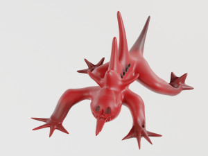 Crawling red monster lizard 3D मॉडल